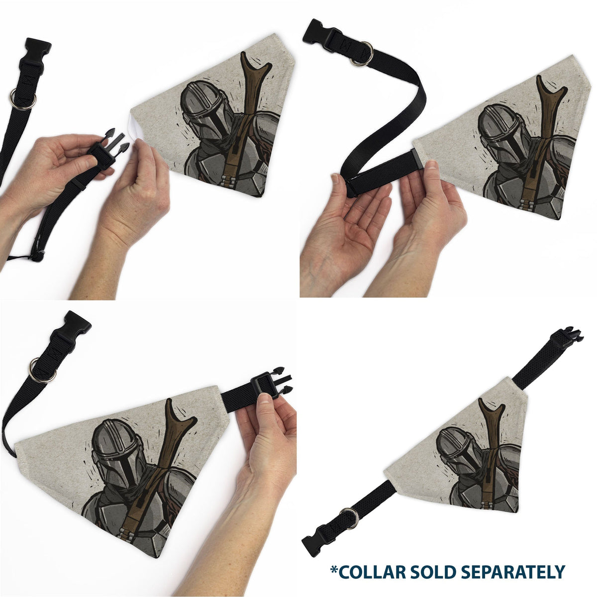 Pet Bandana - Star Wars The Madalorian Impression Painting Beige 