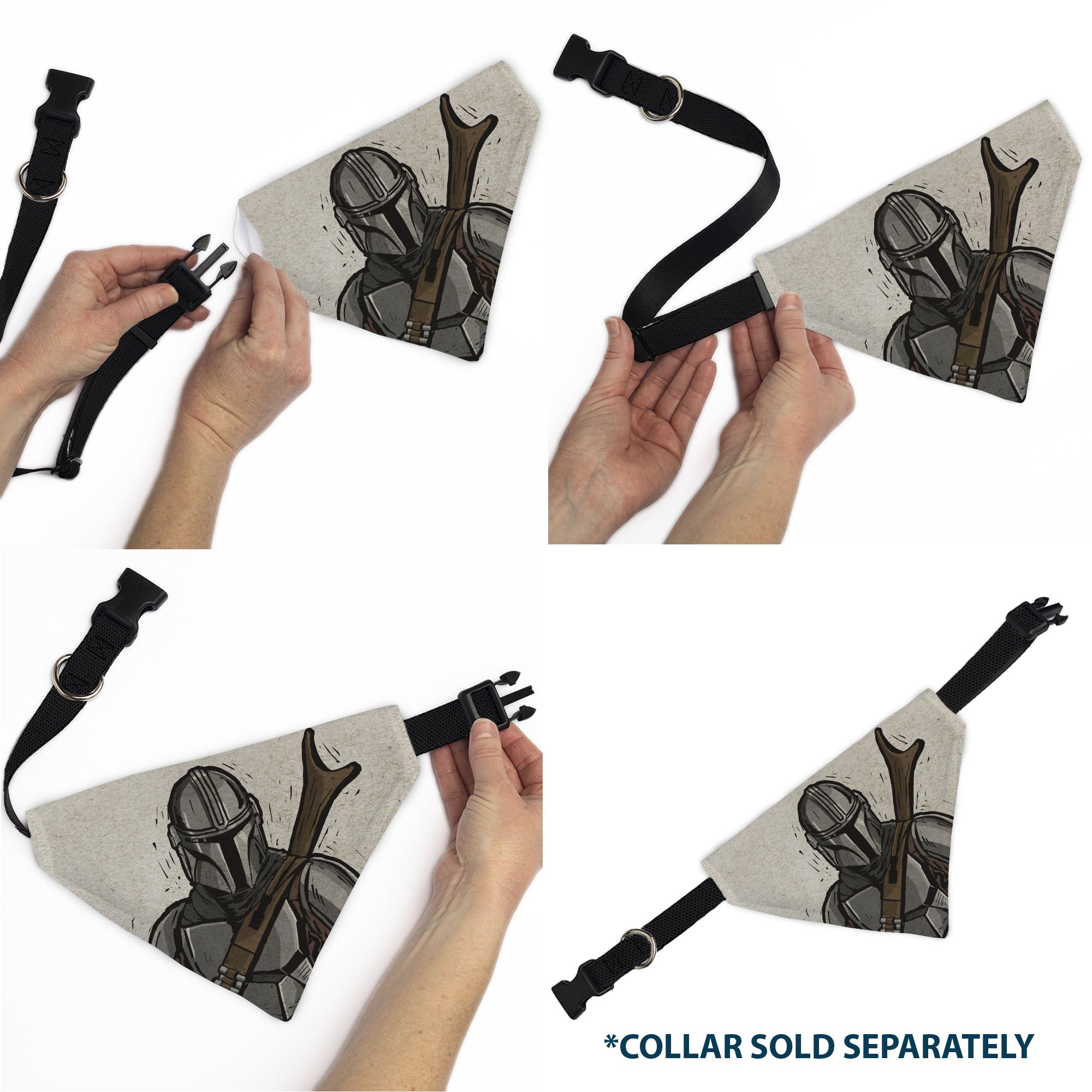 Pet Bandana - Star Wars The Madalorian Impression Painting Beige 