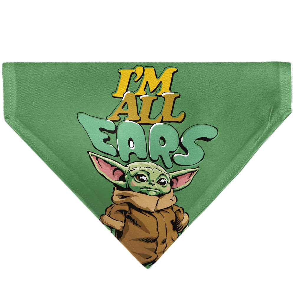 Buckle-Down Star Wars Grogu Im All Ears Pose Green Over-the-Collar Dog Bandana