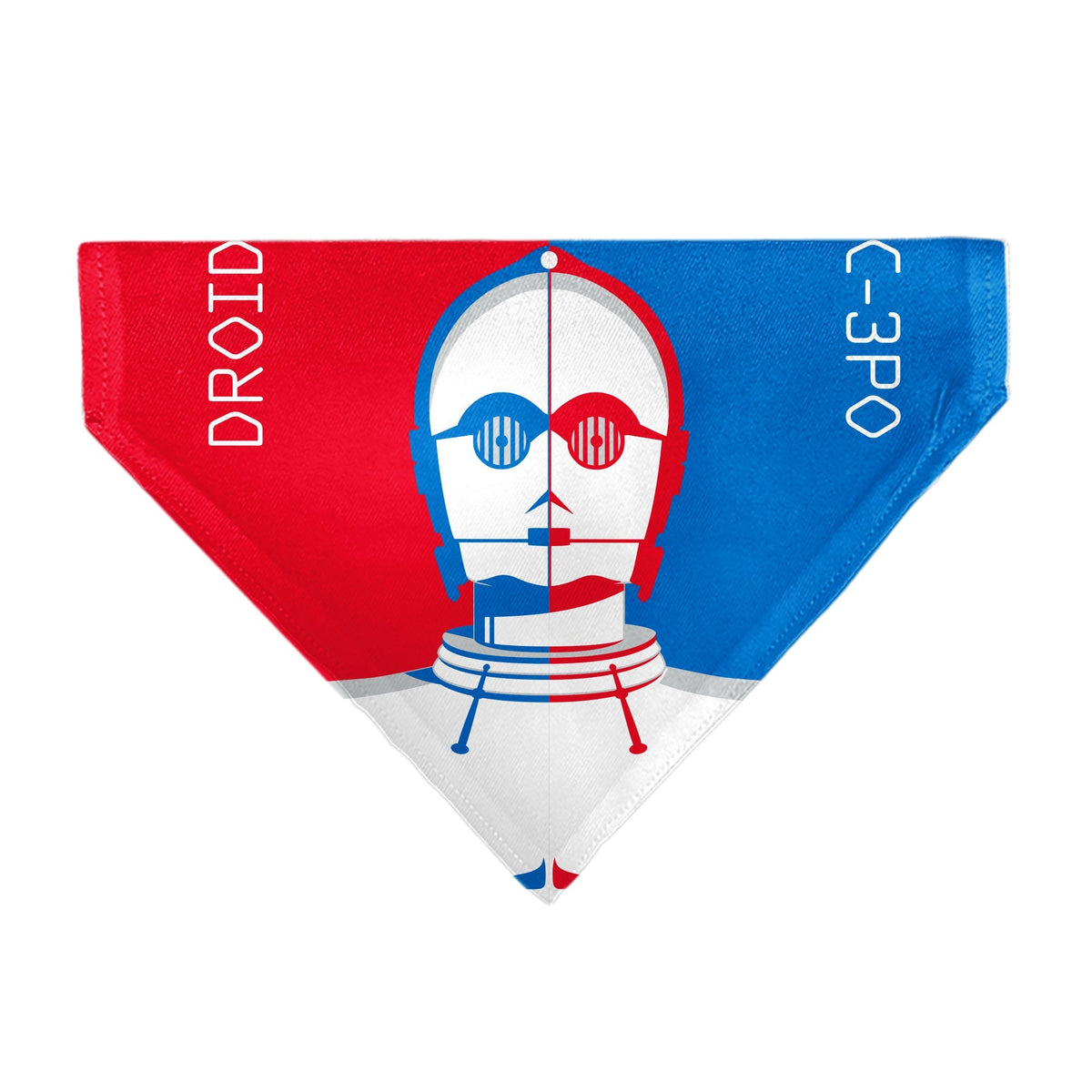 Pet Bandana - Star Wars DROID C-3PO Text and Pop Art Pose Red/Blue/White 