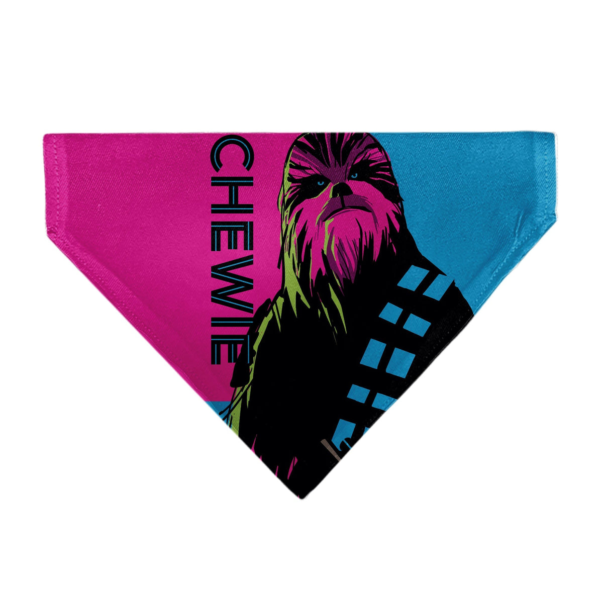 Pet Bandana - Star Wars CHEWIE Text and Chewbacca Pop Art Pose Red/Blue/Black 