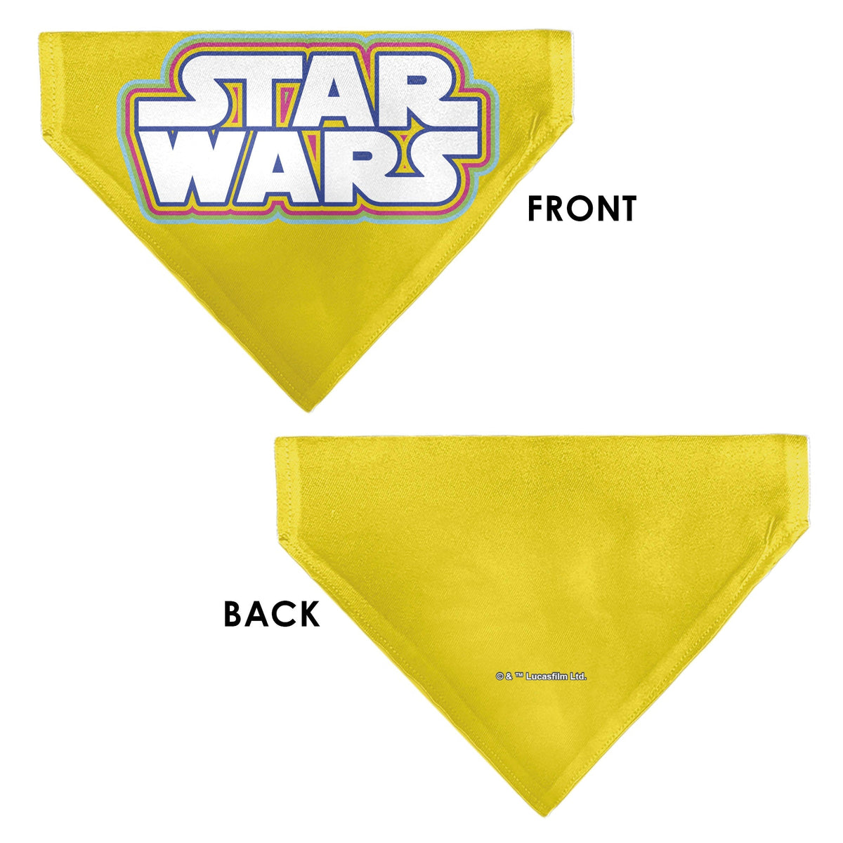 Pet Bandana - STAR WARS Title Logo Yellow/Multi Color/White 
