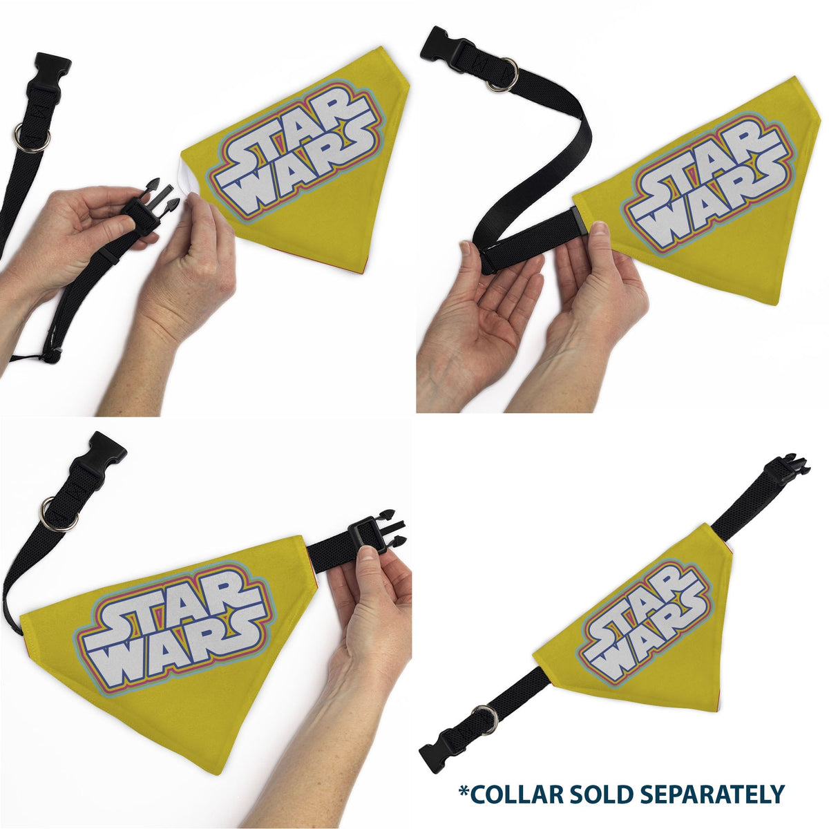Pet Bandana - STAR WARS Title Logo Yellow/Multi Color/White 