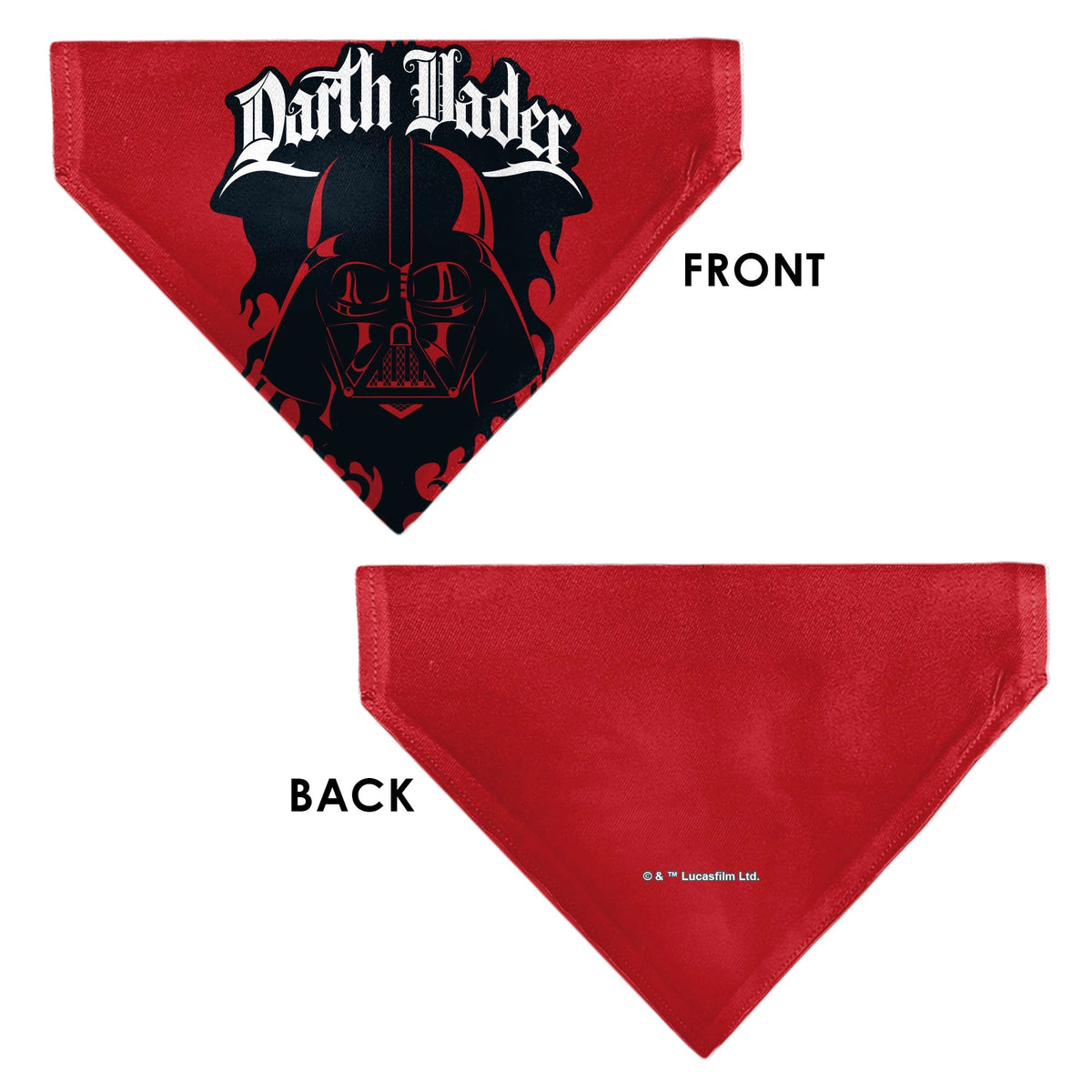 Pet Bandana - Star Wars DARTH VADER Face and Text Flame Red/Black/White 