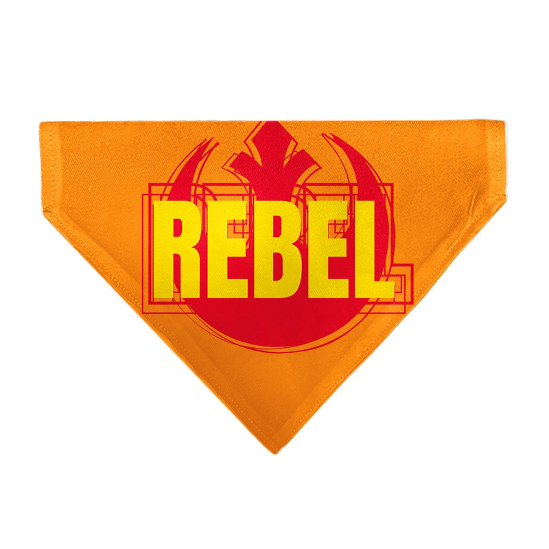 Pet Bandana - Star Wars REBEL Text and Rebel Alliance Insignia Orange/Red/Yellow 