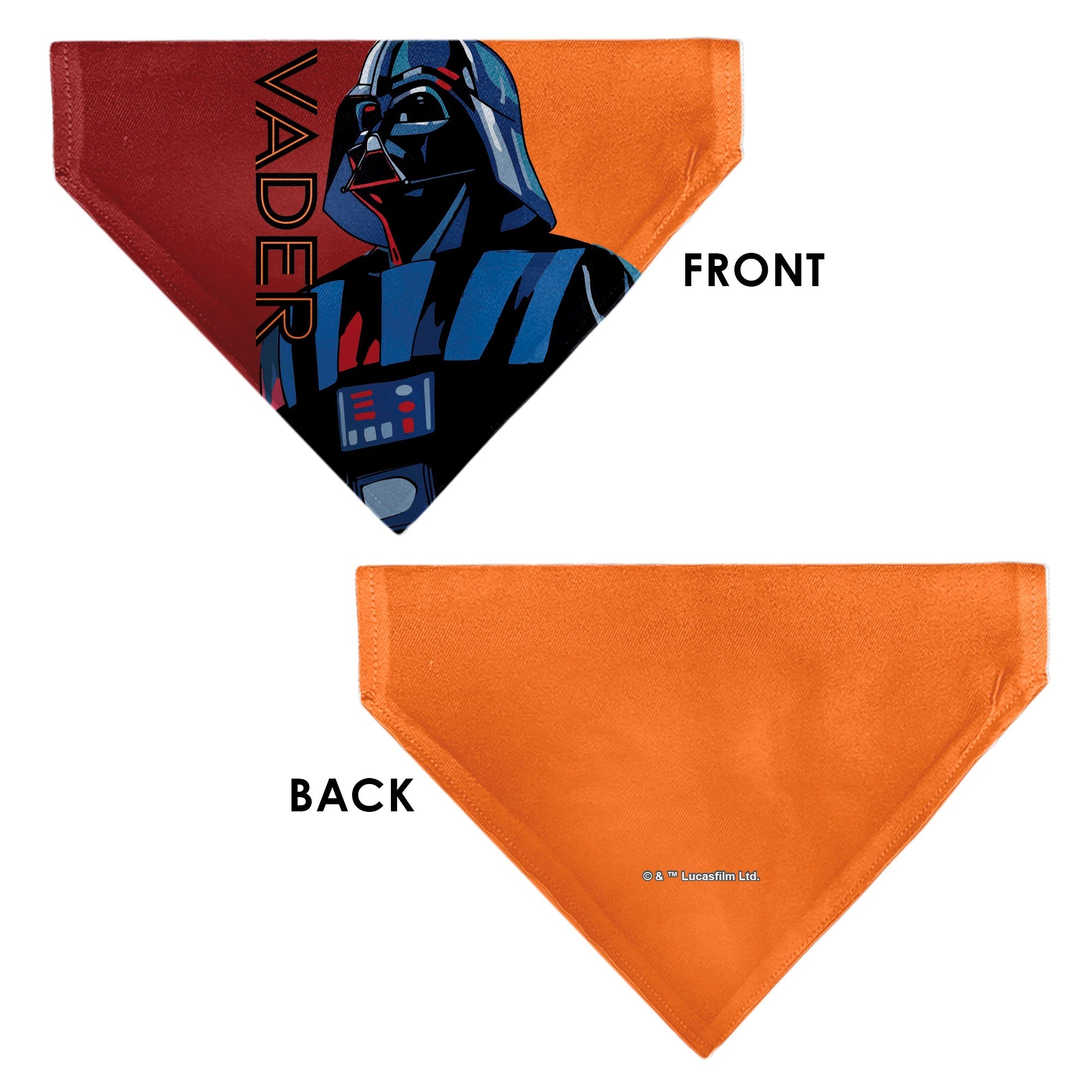 Pet Bandana - Star Wars VADER Text and Pop Art Pose Red/Orange/Black 