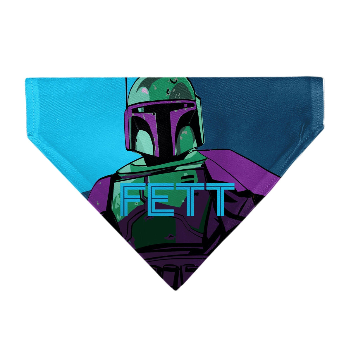 Pet Bandana - Star Wars FETT Text and Boba Fett Pop Art Pose Blues 