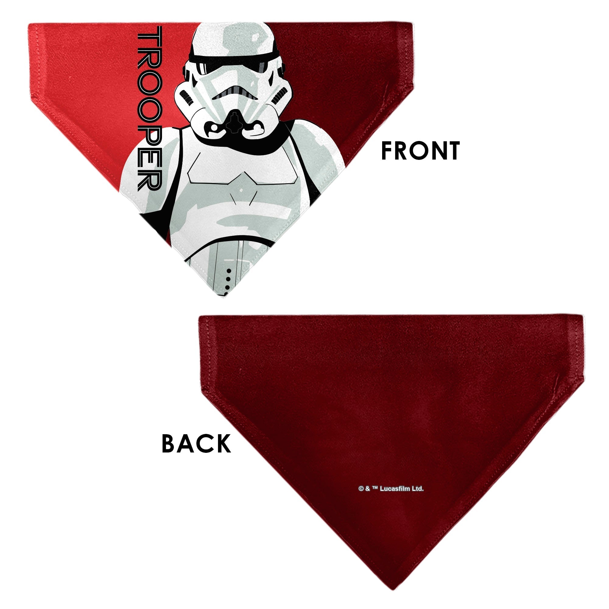 Pet Bandana - Star Wars TROOPER Text and Stormtrooper Pop Art Pose Reds/Black 