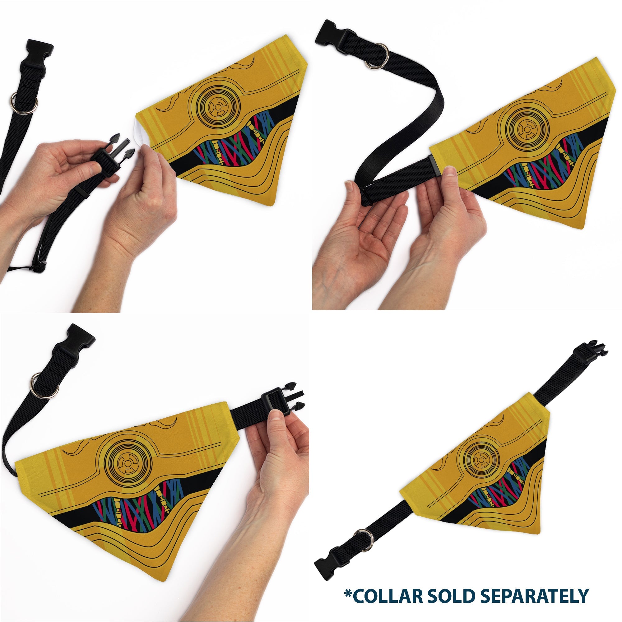 Pet Bandana - Star Wars C-3PO Character Close-Up Yellow