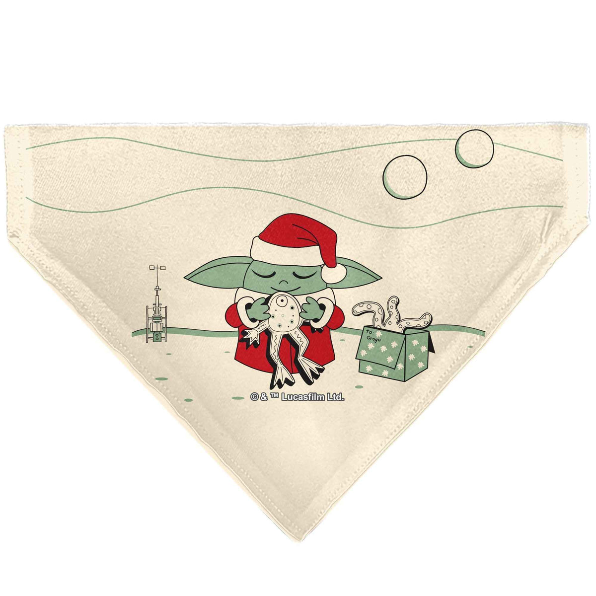 Pet Bandana - Star Wars Holiday Grogu Baby Yoga Santa Claus Scenes