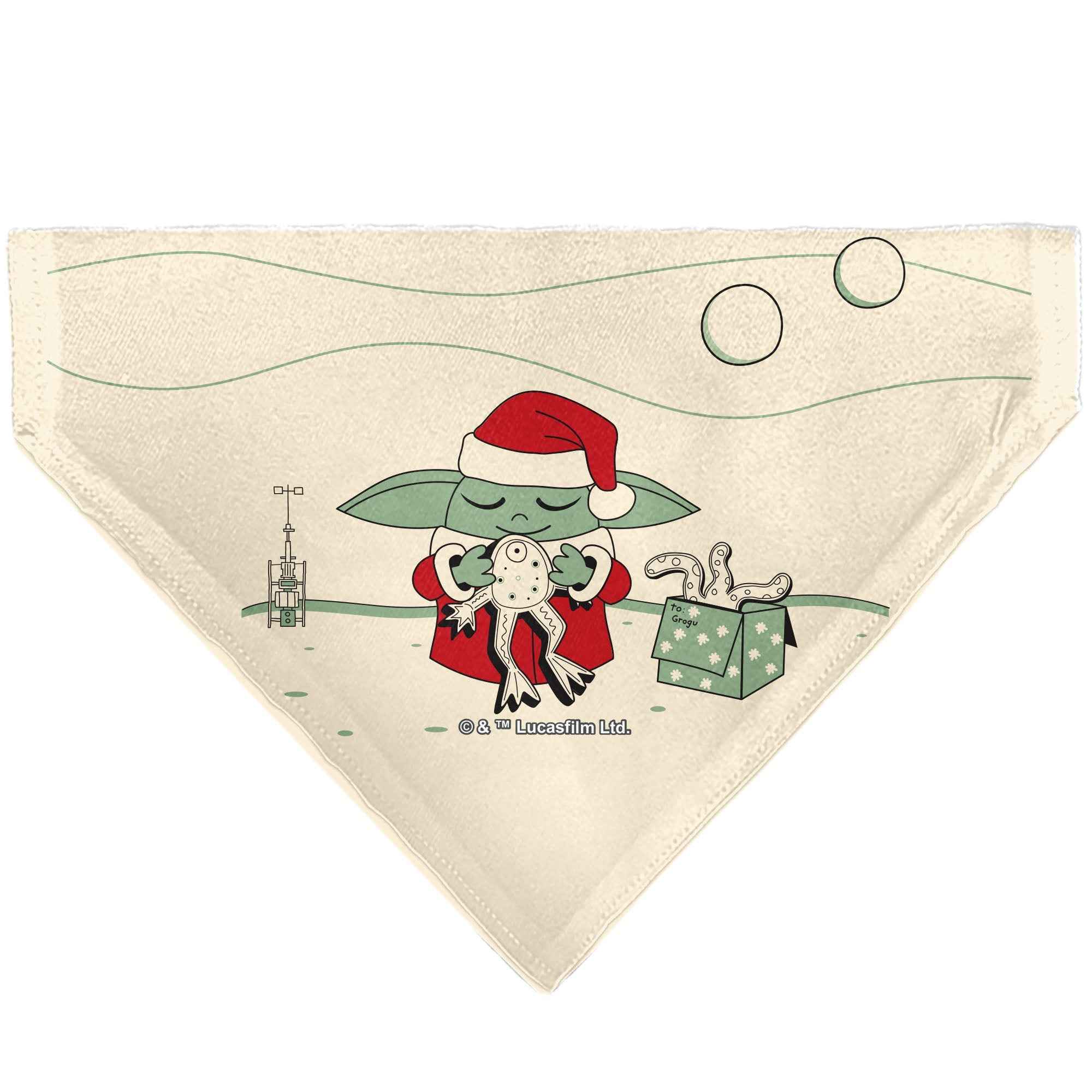 Pet Bandana - Star Wars Holiday Grogu Baby Yoga Santa Claus Scenes