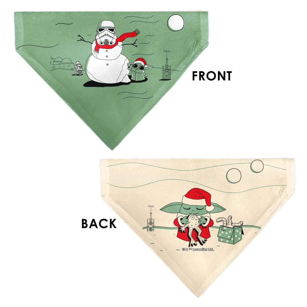Pet Bandana - Star Wars Holiday Grogu Baby Yoga Santa Claus Scenes
