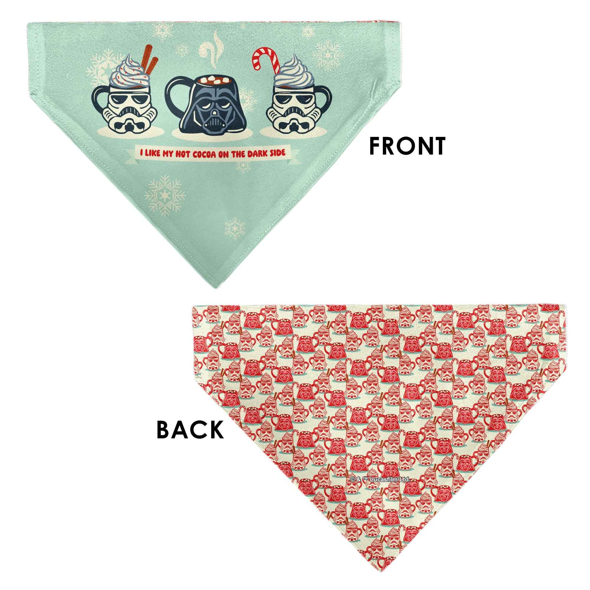 Buckle-Down Star Wars Holiday Hot Cocoa Quote Vader and Stormtrooper Mugs Over-the-Collar Dog Bandana