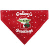 Pet Bandana - Star Wars Holiday Grogu Baby Yoga GALAXY GREETING'S Pose and Icons Red