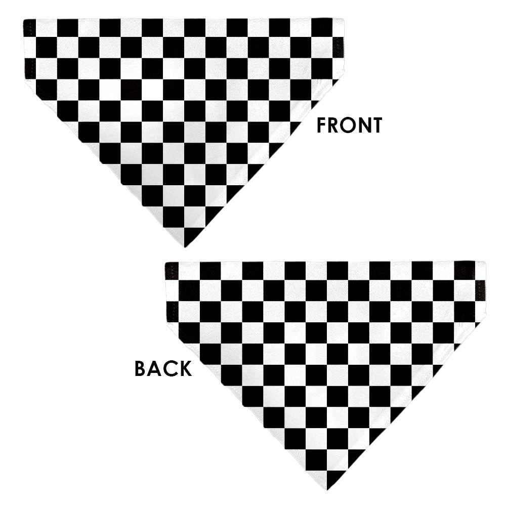 Pet Bandana - Checker Black/White
