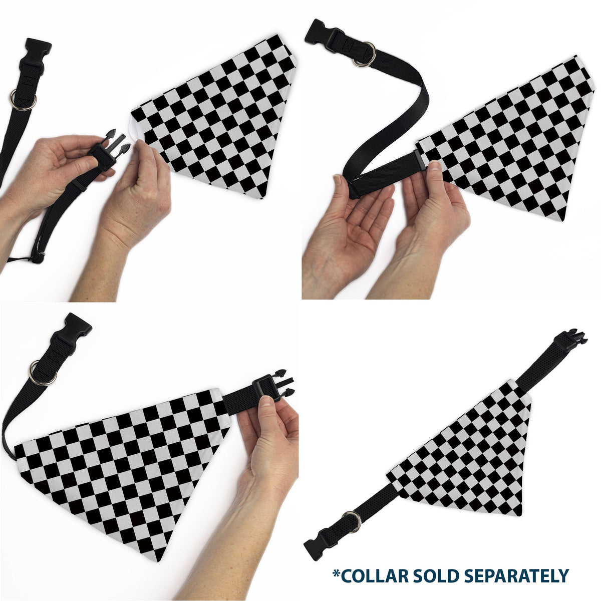 Pet Bandana - Checker Black/White | HT Animal Supply