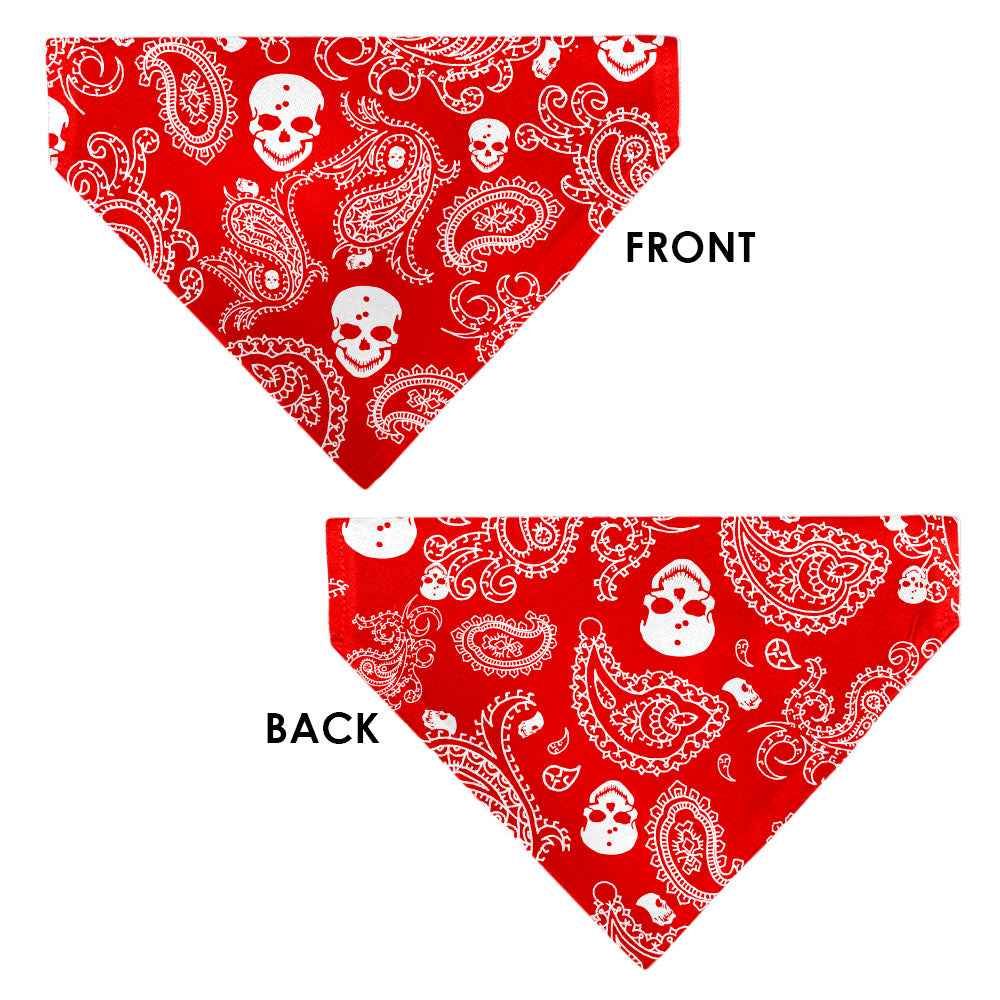 Pet Bandana - Bandana/Skulls Red/White