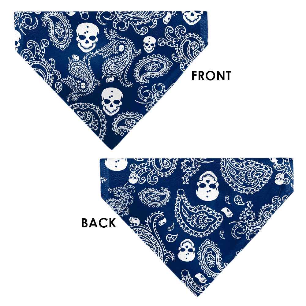 Pet Bandana - Bandana/Skulls Royal/White