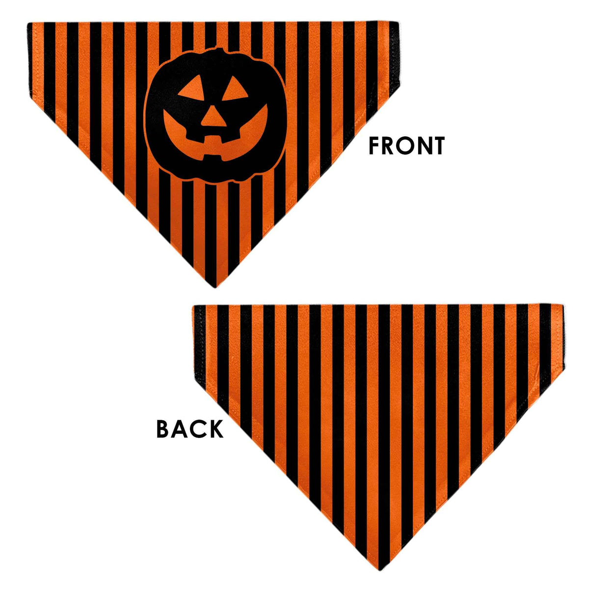 Pet Bandana - Jack-o-Lantern Pumpkin Stripe Orange/Black