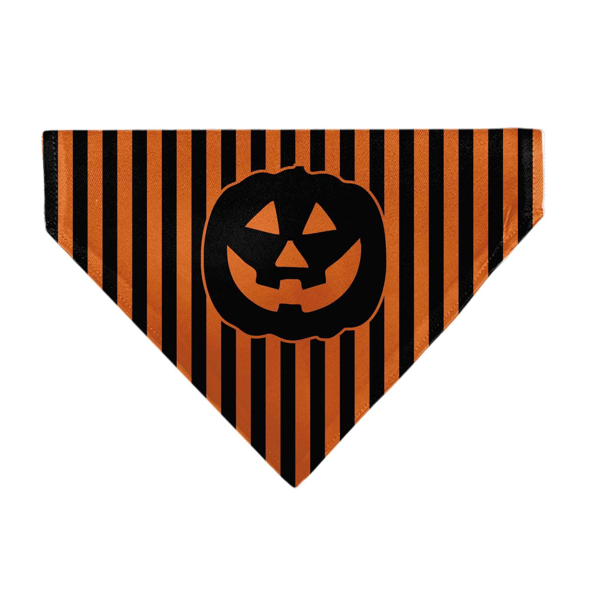 Pet Bandana - Jack-o'-Lantern Pumpkin Stripe Orange/Black