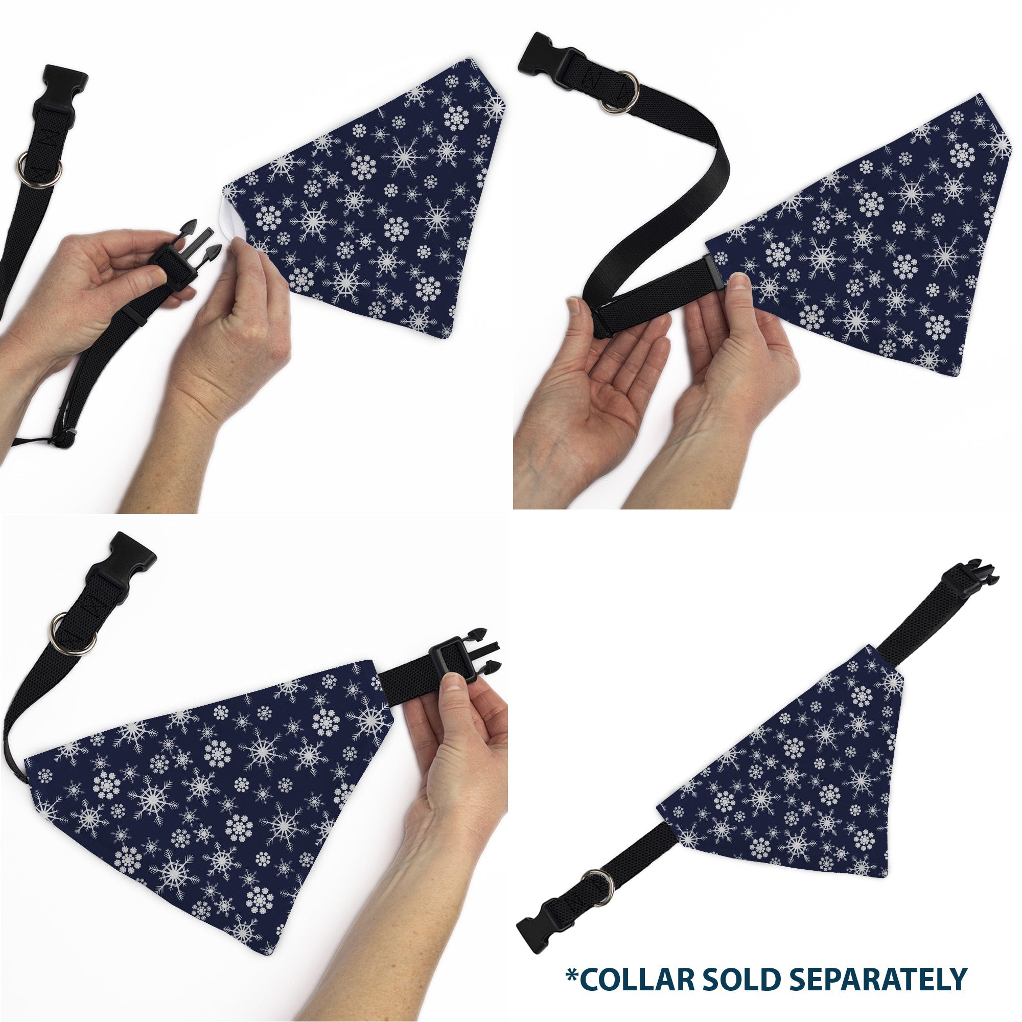 Buckle-Down Snowflakes Blue/White Over-the-Collar Dog Bandana