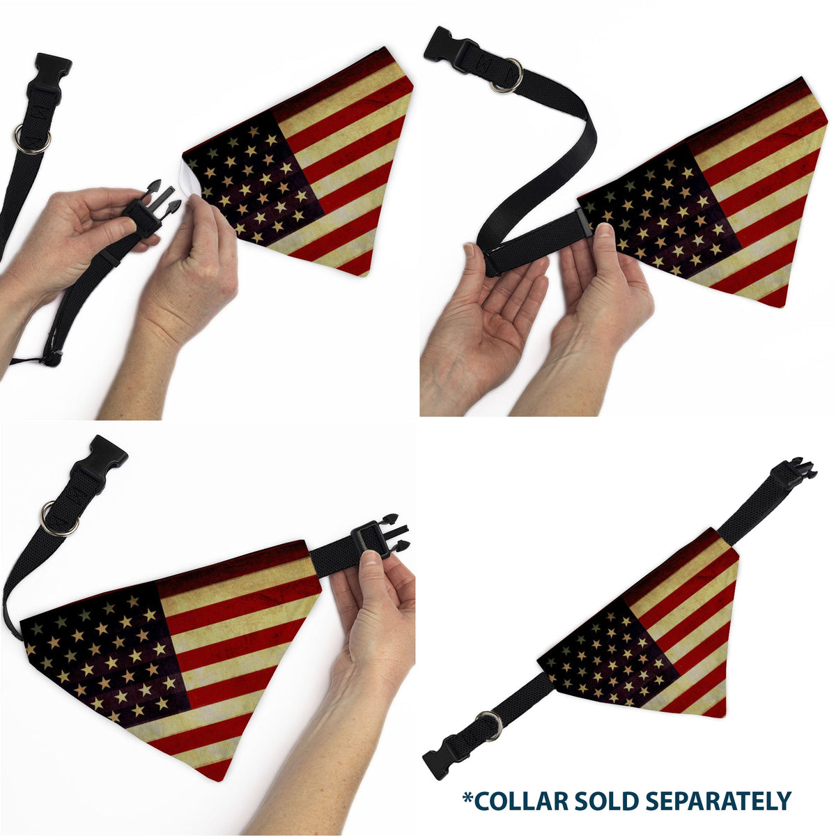 Pet Bandana - Vintage US Flag Repeat | HT Animal Supply