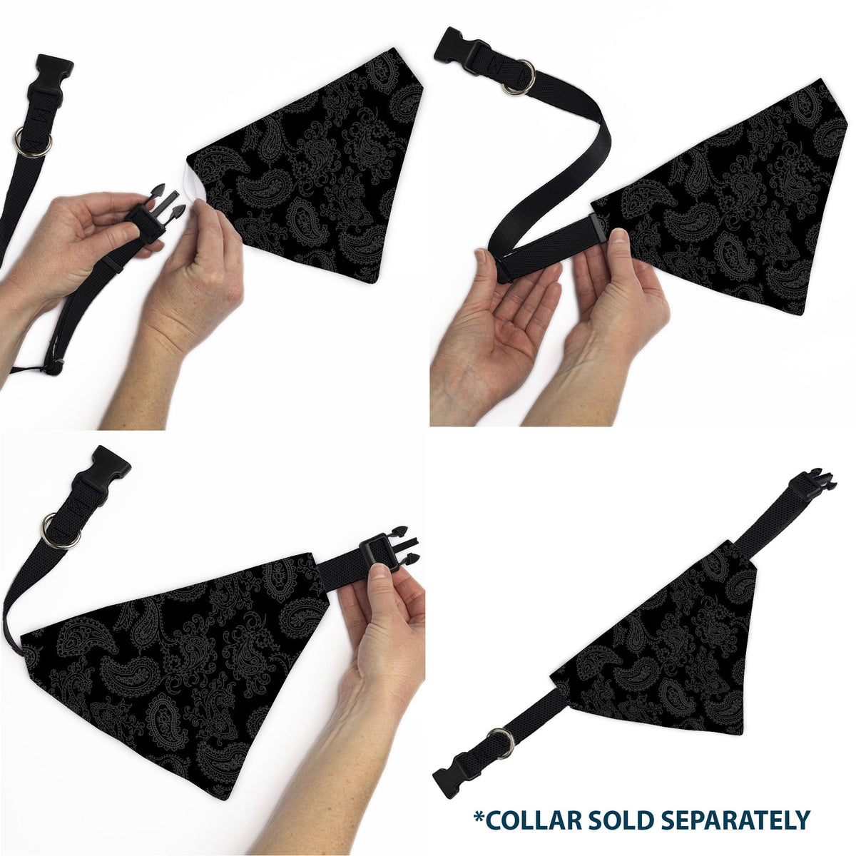 Pet Bandana - Bandana Black/Gray | HT Animal Supply