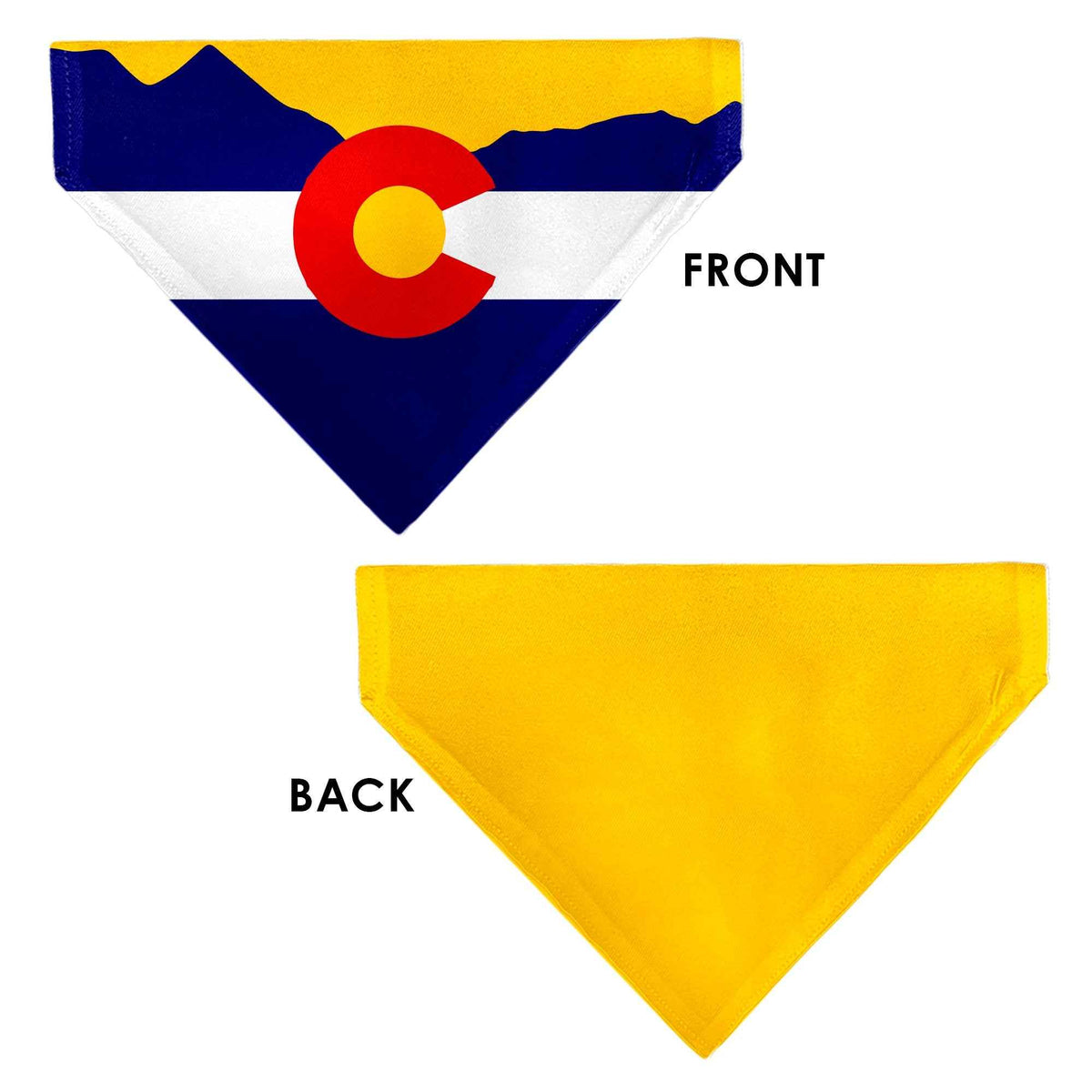 Pet Bandana - Colorado Flag/Mountain Silhouette Yellow