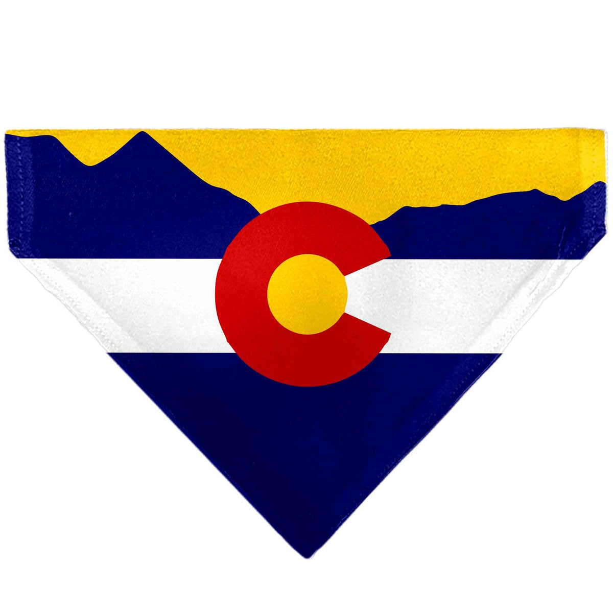 Pet Bandana - Colorado Flag/Mountain Silhouette Yellow