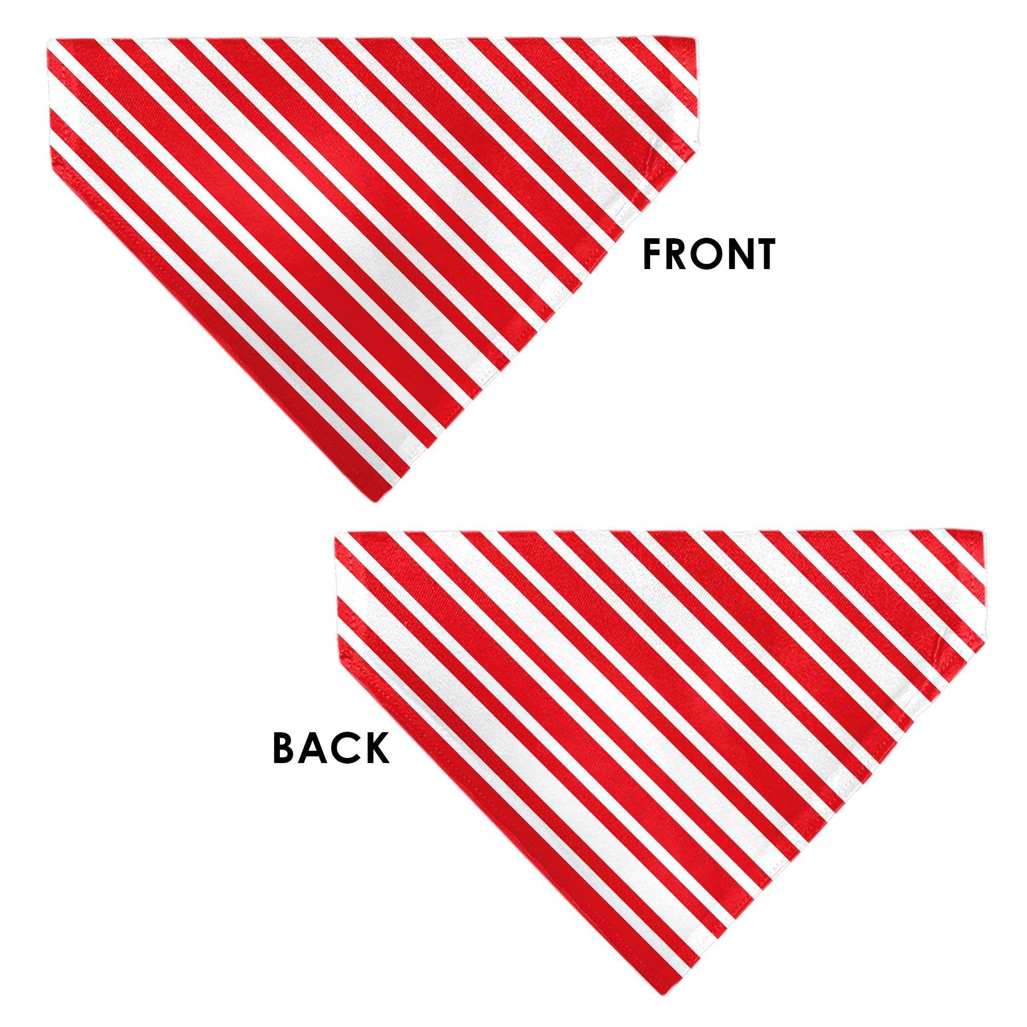Buckle-Down Candy Cane3 Stripe White/3-Red Over-the-Collar Dog Bandana