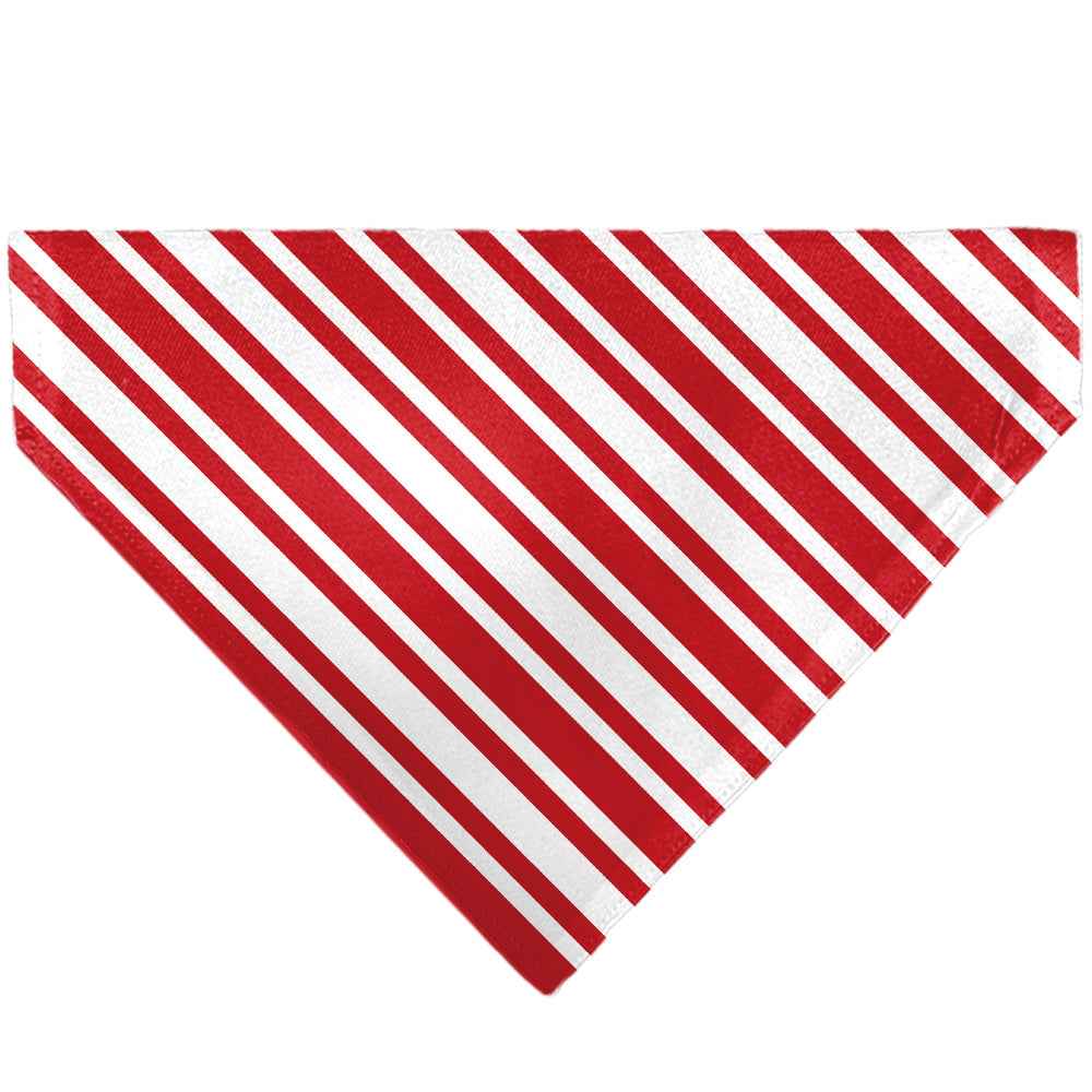 Buckle-Down Candy Cane3 Stripe White/3-Red Over-the-Collar Dog Bandana