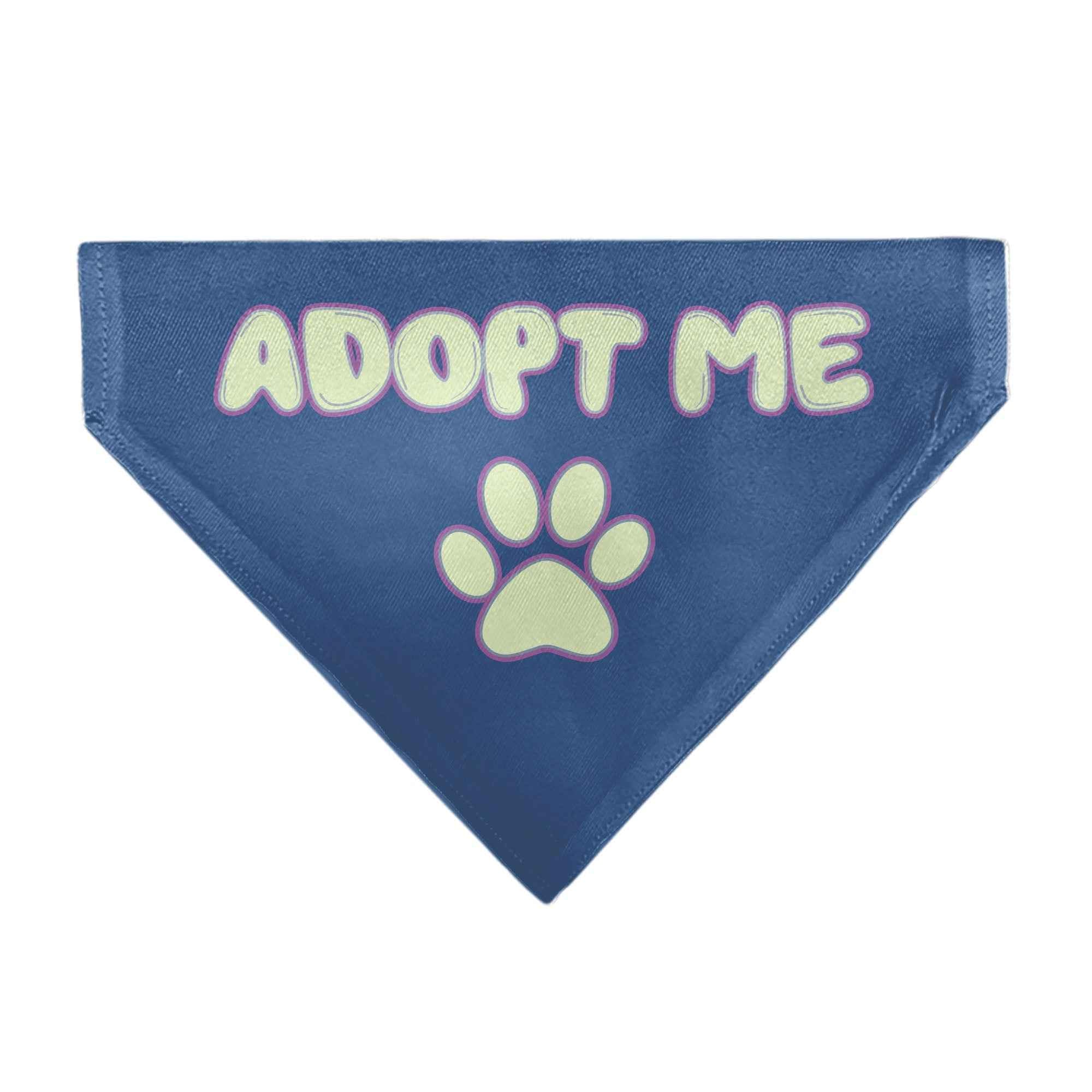 Buckle-Down Adopt Me Text and Paw Black/Lavender/Ivory Over-the-Collar Dog Bandana