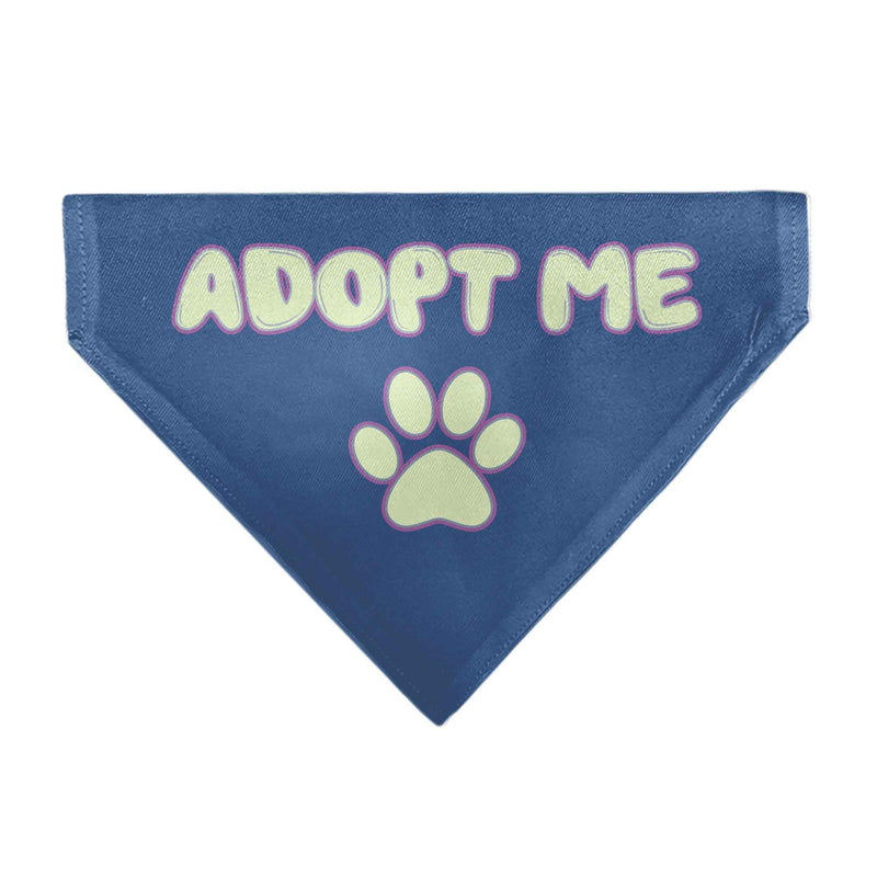 Buckle-Down Adopt Me Text and Paw Black/Lavender/Ivory Over-the-Collar Dog Bandana
