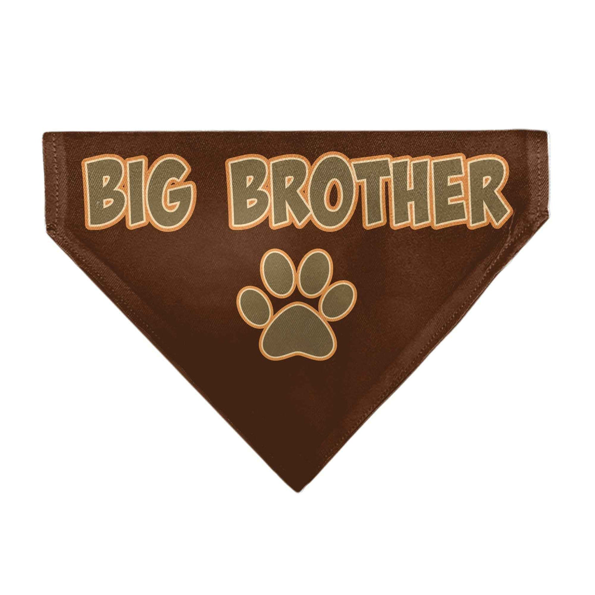 Pet Bandana - BIG BROTHER Text and Paw Browns