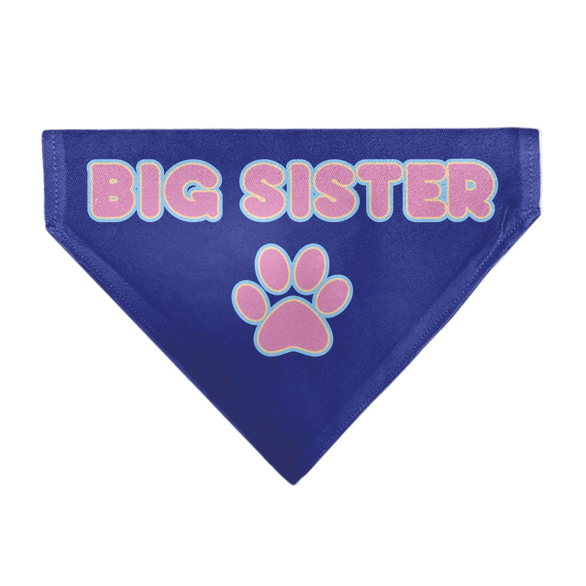 Pet Bandana - BIG SISTER Text and Paw Blues/Lavender