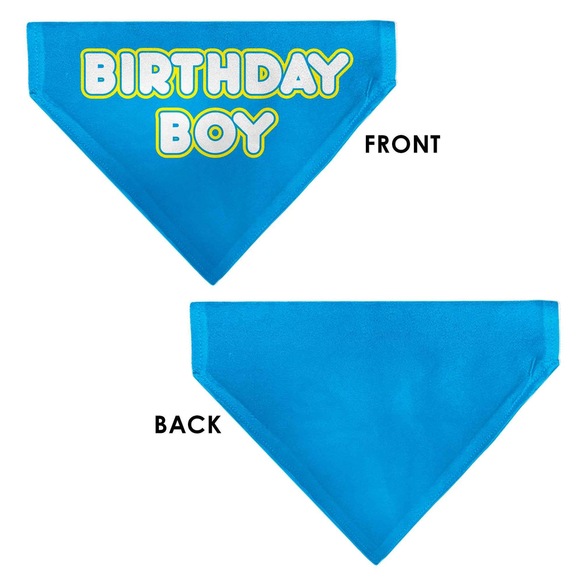 Pet Bandana - BIRTHDAY BOY Text Blue/Yellow/White