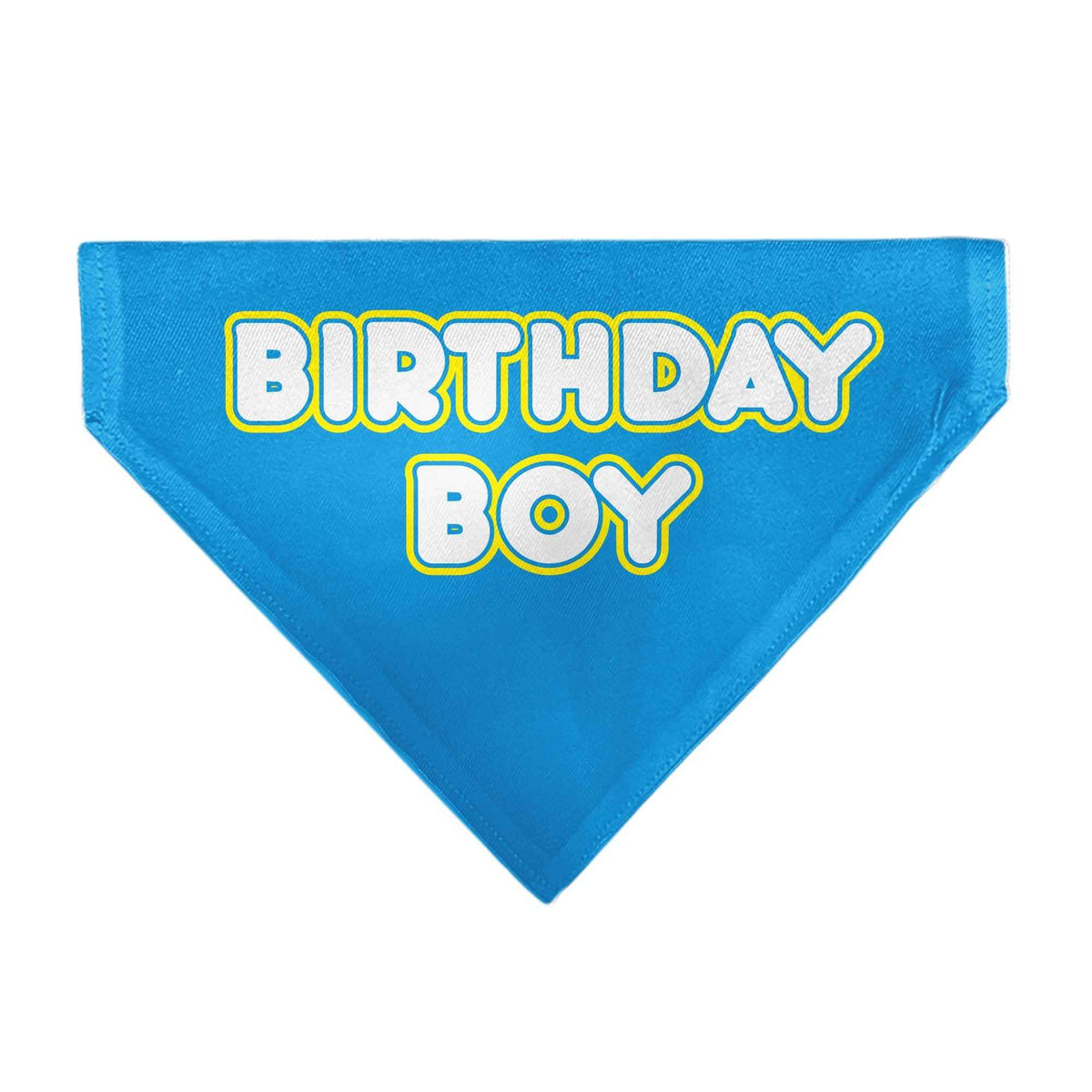 Pet Bandana - BIRTHDAY BOY Text Blue/Yellow/White