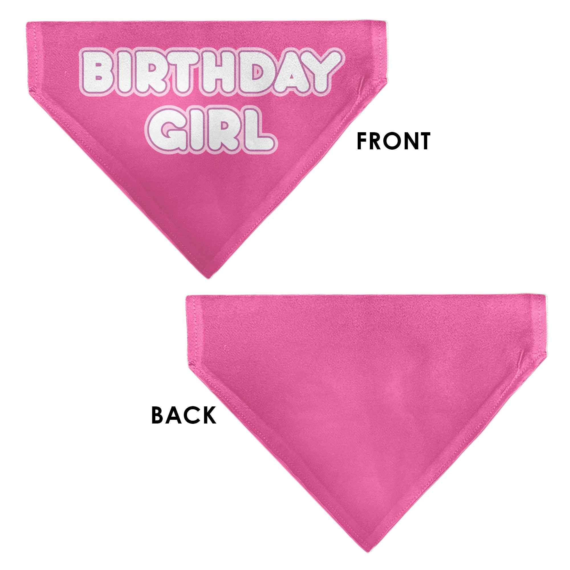 Buckle-Down Birthday Girl Text Pinks/White Over-the-Collar Dog Bandana