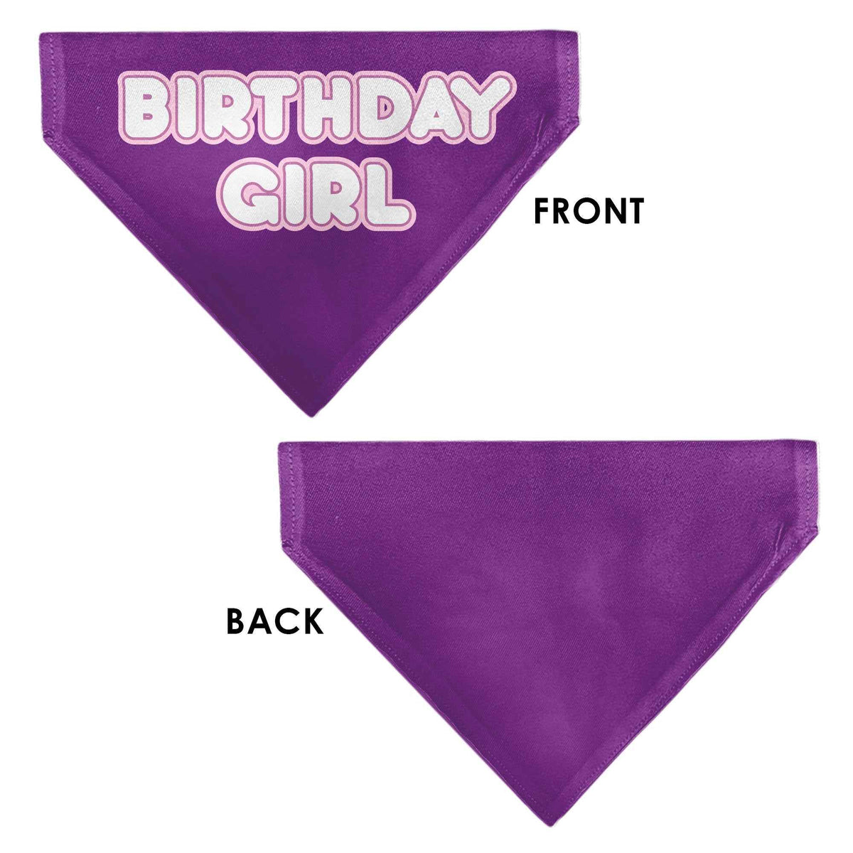 Pet Bandana - BIRTHDAY GIRL Text Purples/White