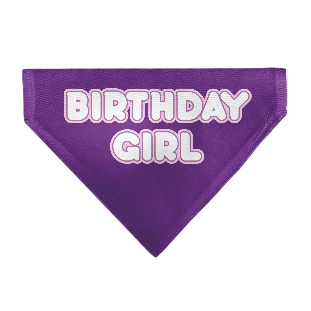 Pet Bandana - BIRTHDAY GIRL Text Purples/White