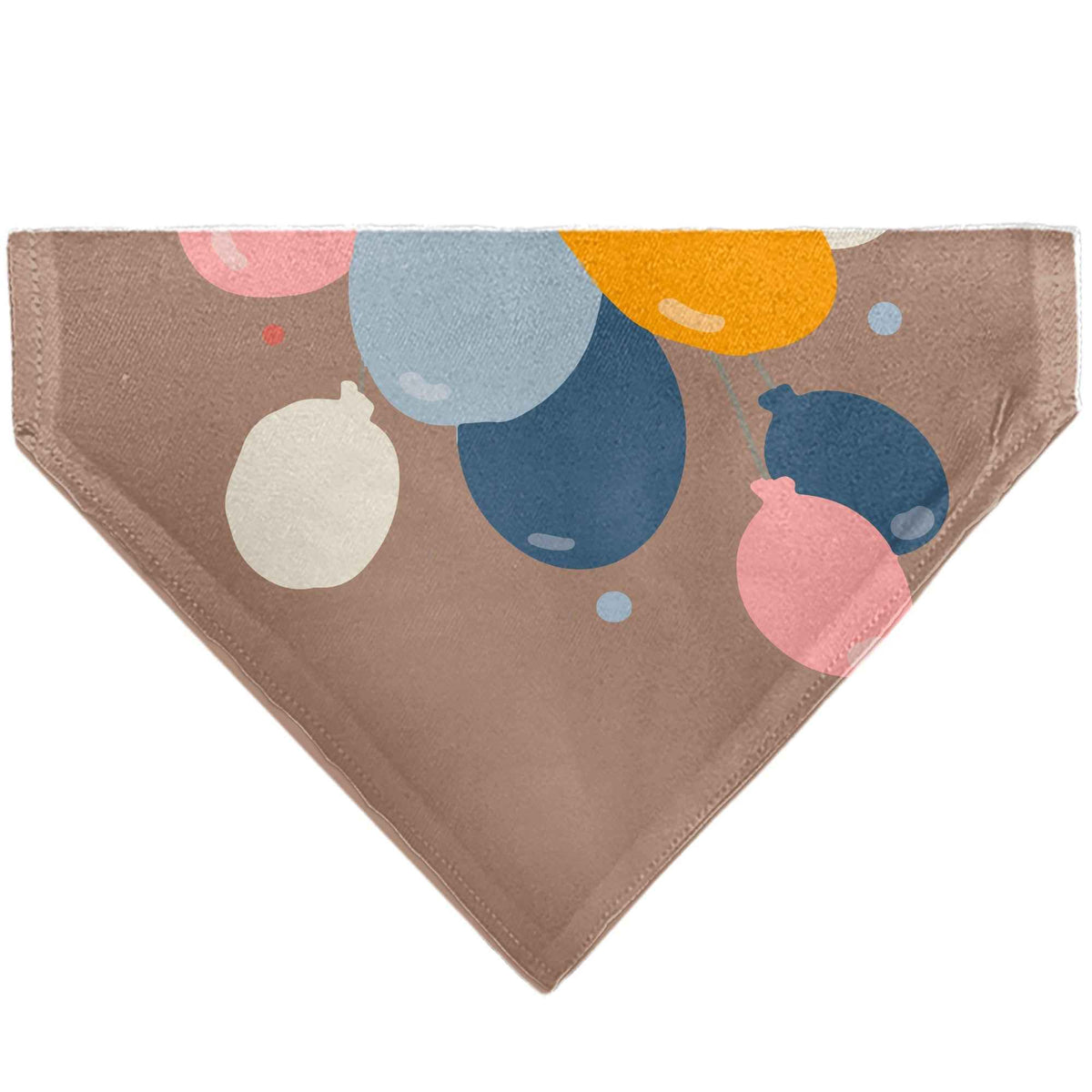 Pet Bandana - HAPPY BIRTHDAY Text and Balloons Tan/Multi Color