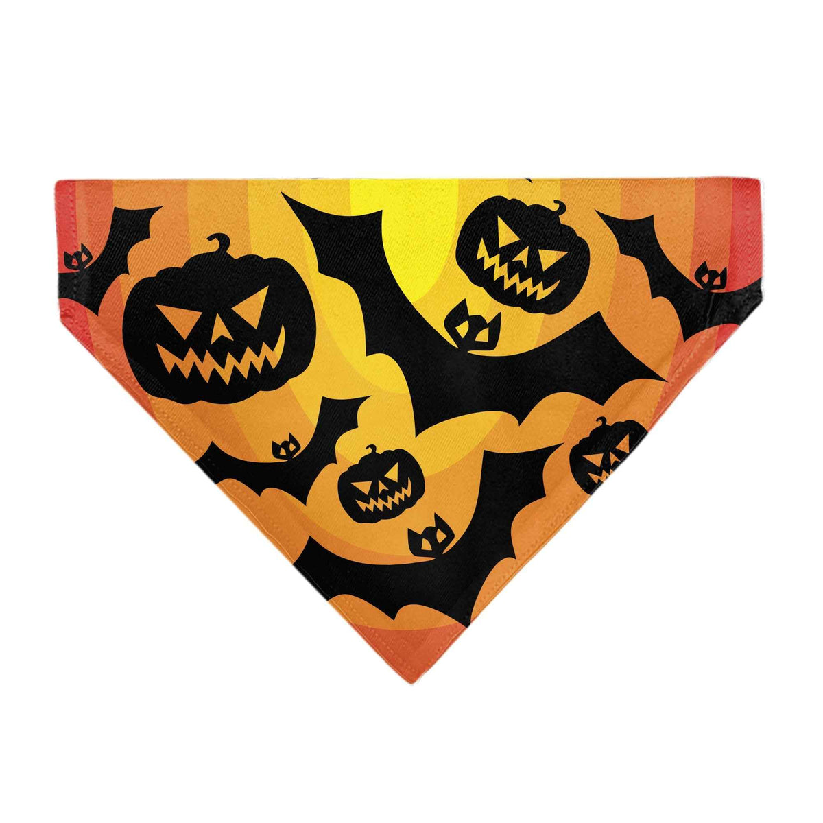 Pet Bandana - Halloween Bats and Jack-O-Lanterns Pumpkins Orange/Black