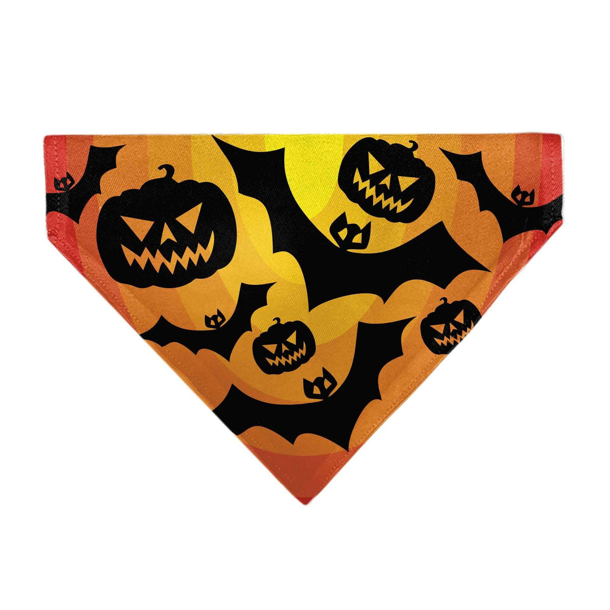 Pet Bandana - Halloween Bats and Jack-O-Lanterns Pumpkins Orange/Black