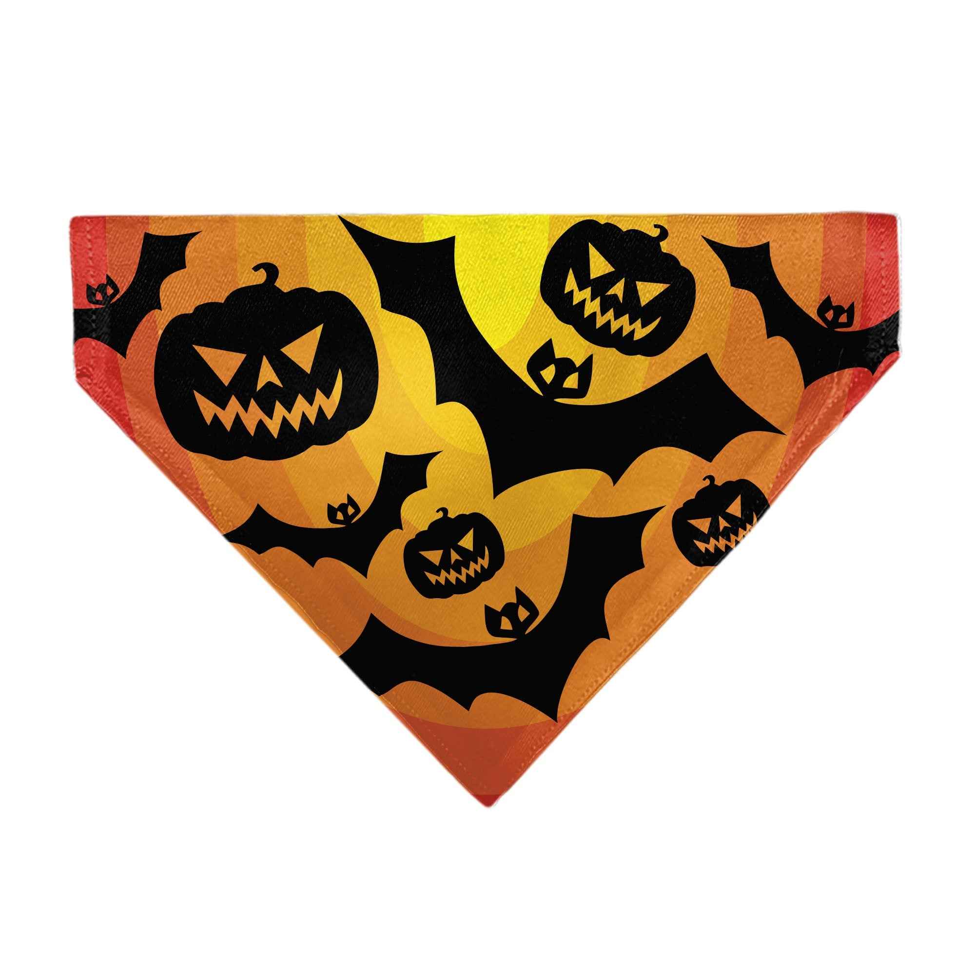 Pet Bandana - Halloween Bats and Jack-O-Lanterns Pumpkins Orange/Black