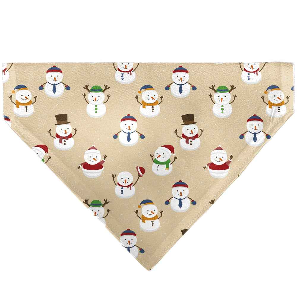 Buckle-Down Holiday Snowman Poses Tan Over-the-Collar Dog Bandana