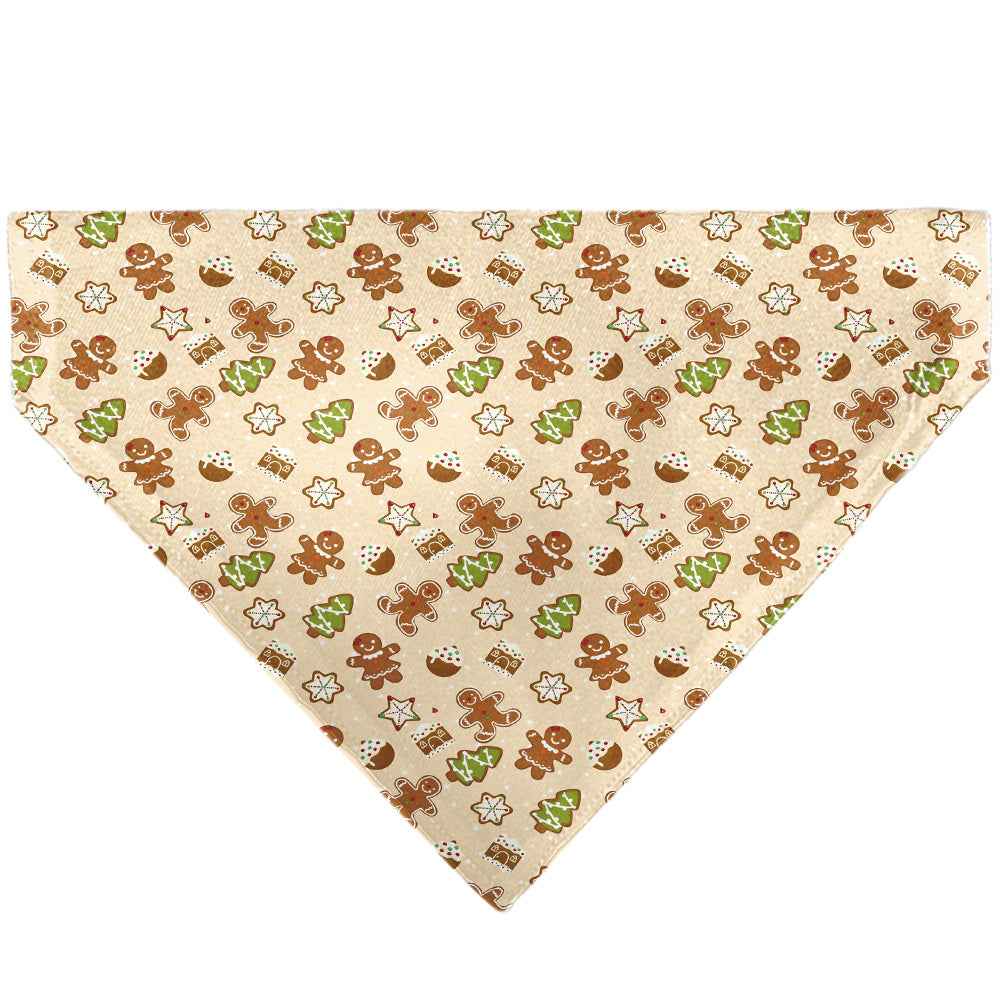 Buckle-Down Holiday Decorated Gingerbread Cookies Collage Tan Over-the-Collar Dog Bandana