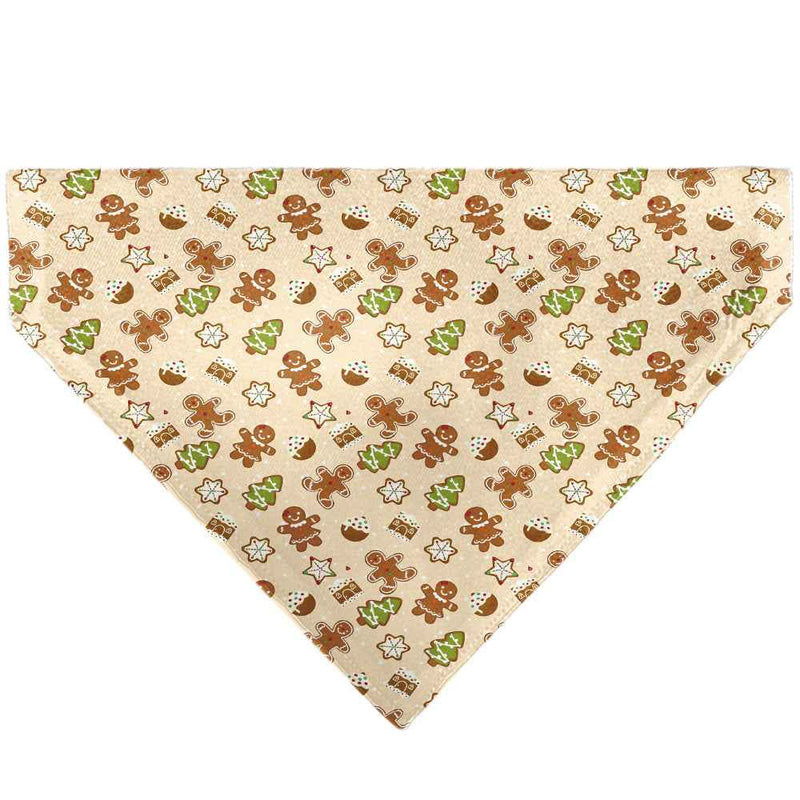 Buckle-Down Holiday Decorated Gingerbread Cookies Collage Tan Over-the-Collar Dog Bandana