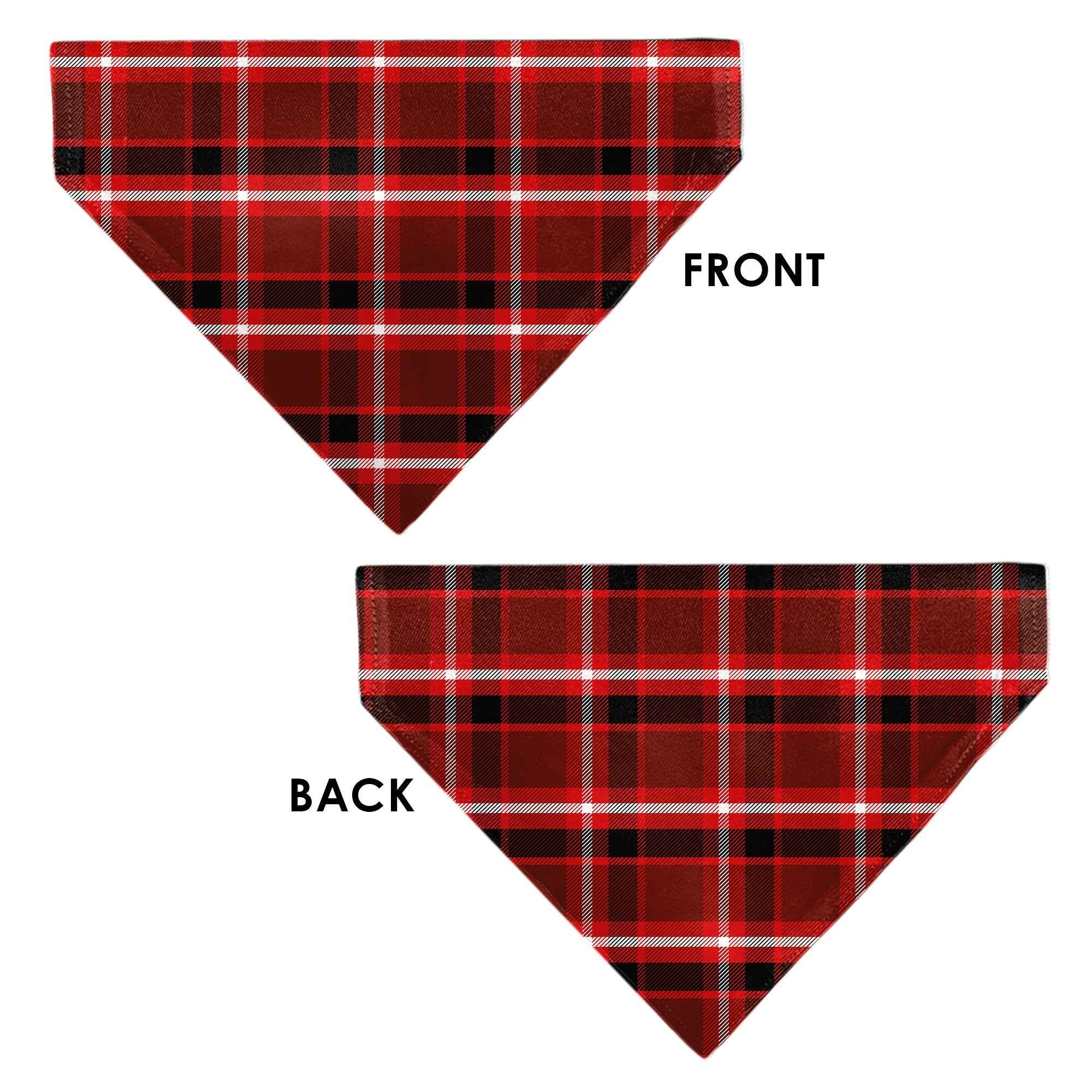 Buckle-Down Holiday Pajama Plaid Red/Black/White Over-the-Collar Dog Bandana