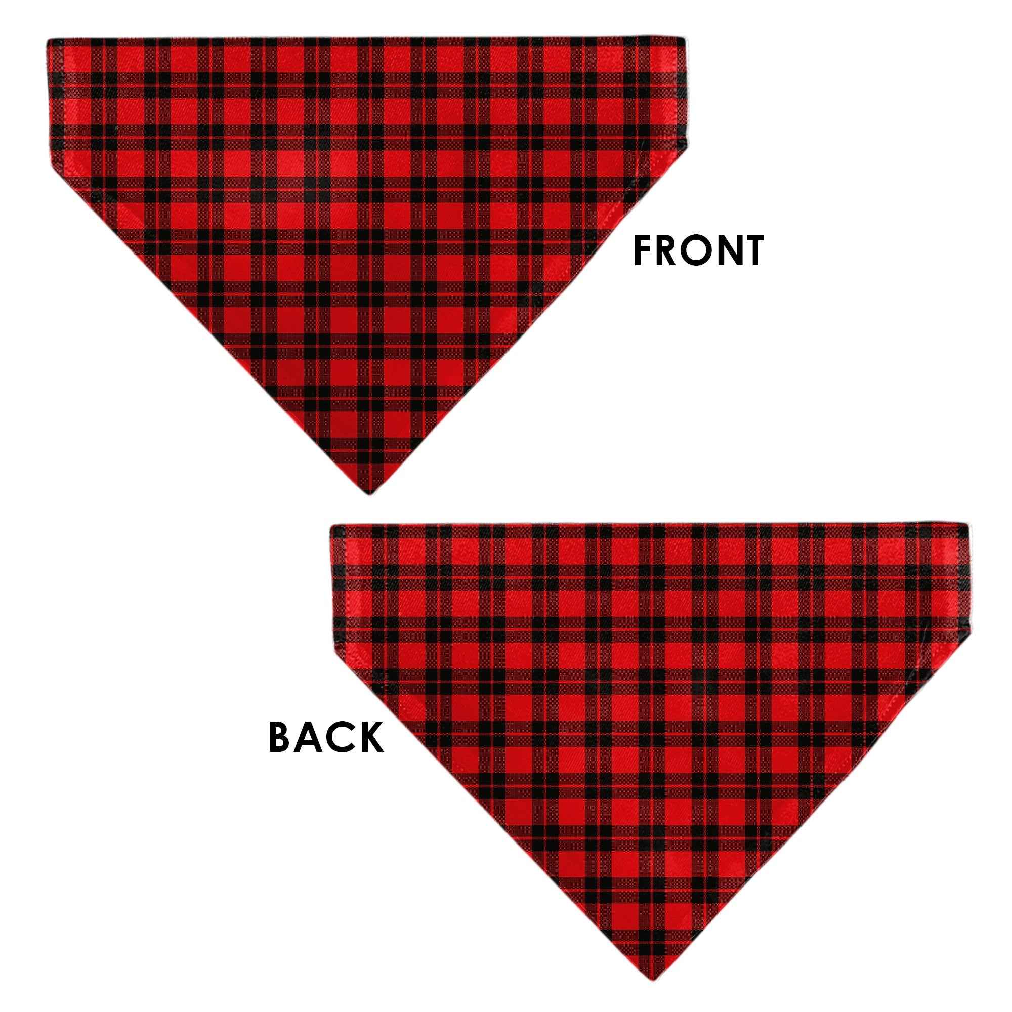 Buckle-Down Holiday Pajama Plaid Red/Black Over-the-Collar Dog Bandana