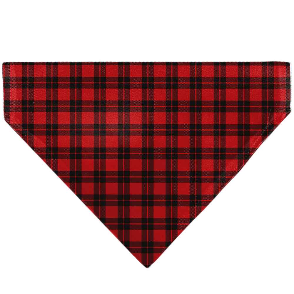 Buckle-Down Holiday Pajama Plaid Red/Black Over-the-Collar Dog Bandana
